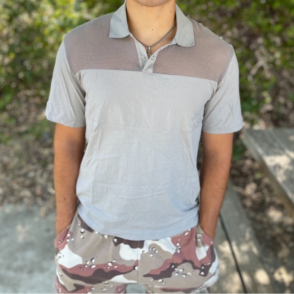 COS SEE THROUGH MESH FISH NET POLO SHIRT LUXURY BLOCK SHEER REVEAL REVEALING MEN - Picture 9 of 16